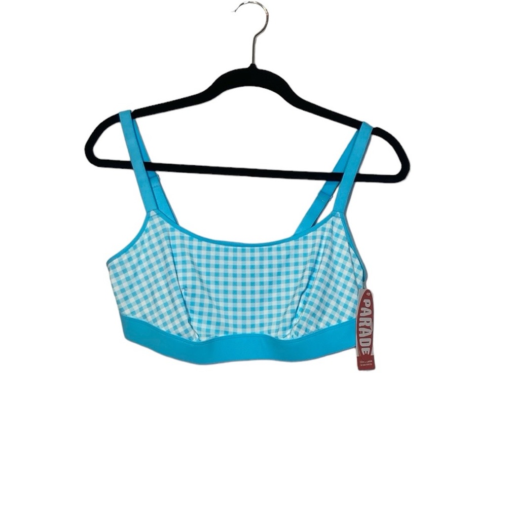 Parade Re:Play Scoop Bralette Bra Tide Pool Gingham Size XL